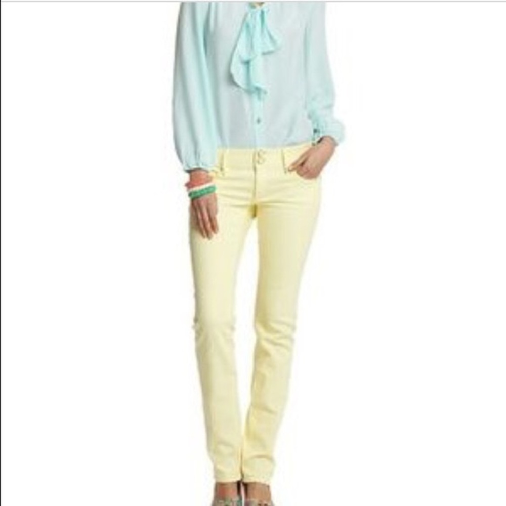 Yellow Lilly Pulitzer Skinny Pants
